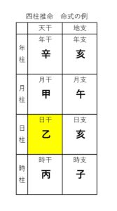 四柱推命命式例